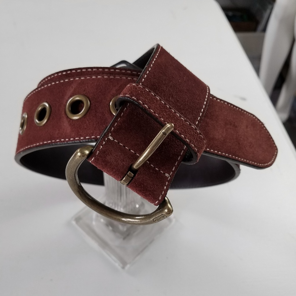 Cognac Suede Coach Belt
